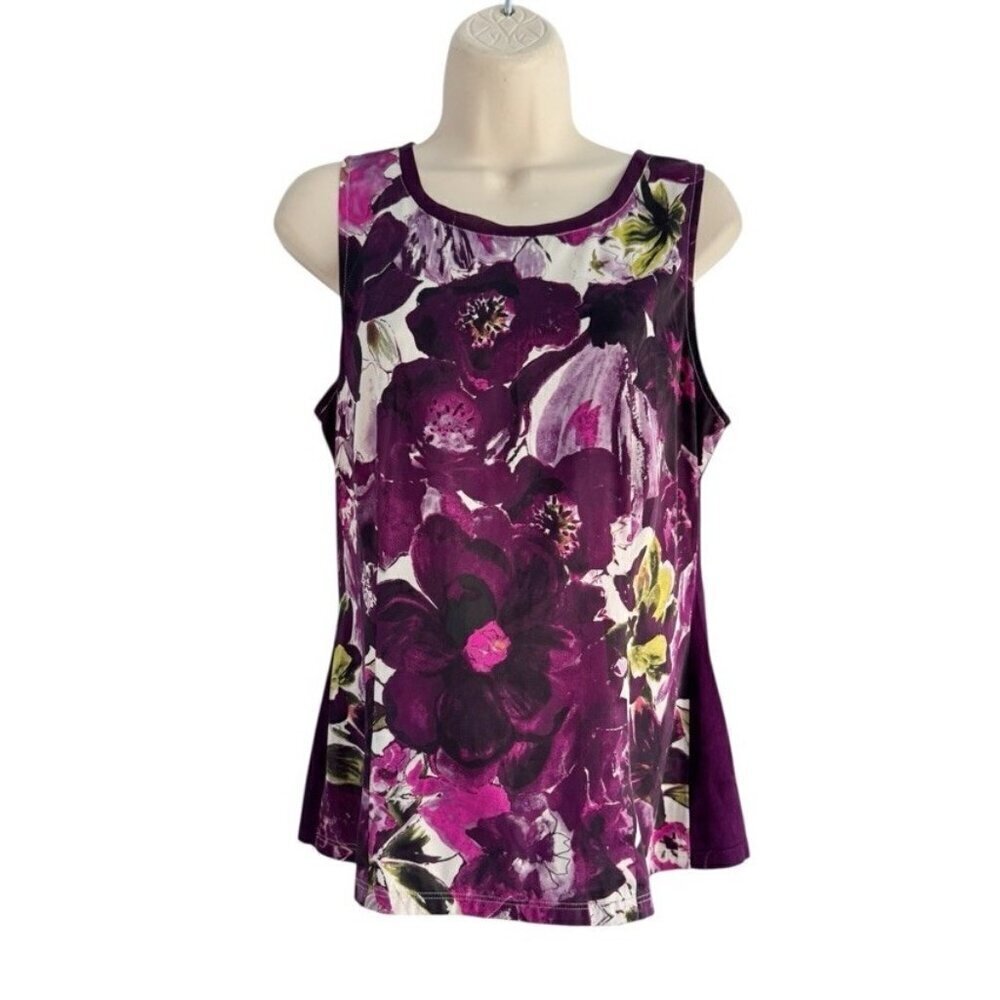 Ann Taylor Women’s Sz S Purple Floral Sleeveless Blouse Tank